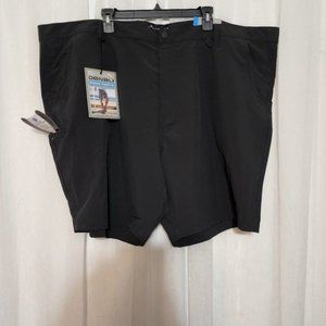 Denali Hybrid Stretch Black Flat Front Shorts Front Pockets 52"W X 8.5"  NWT